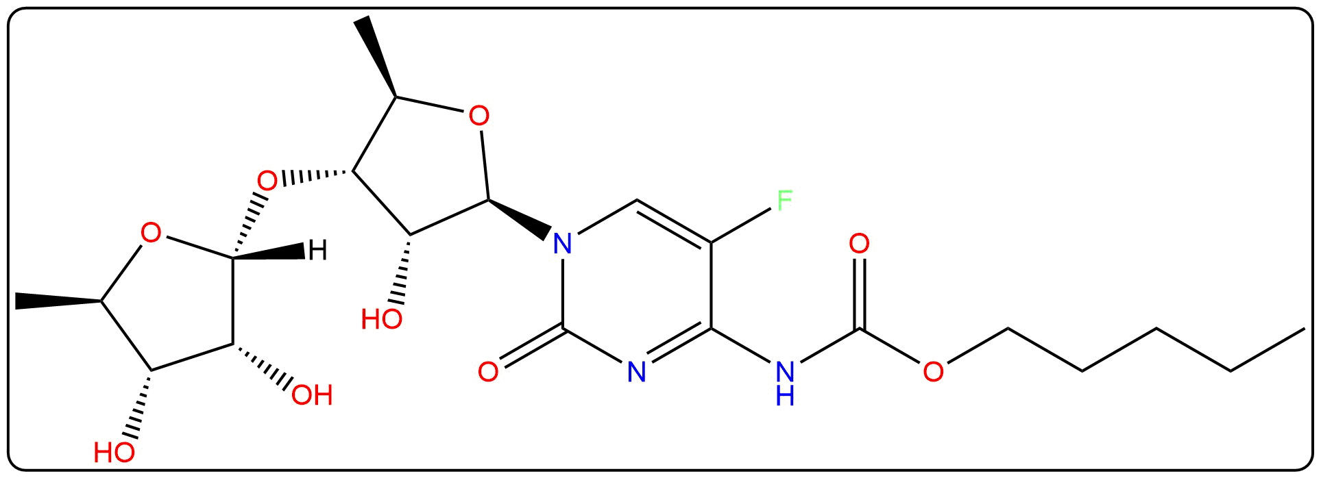 3’-(5’-Deoxy-Alfa-D-ribofuranoyl) Capecitabine_Structure