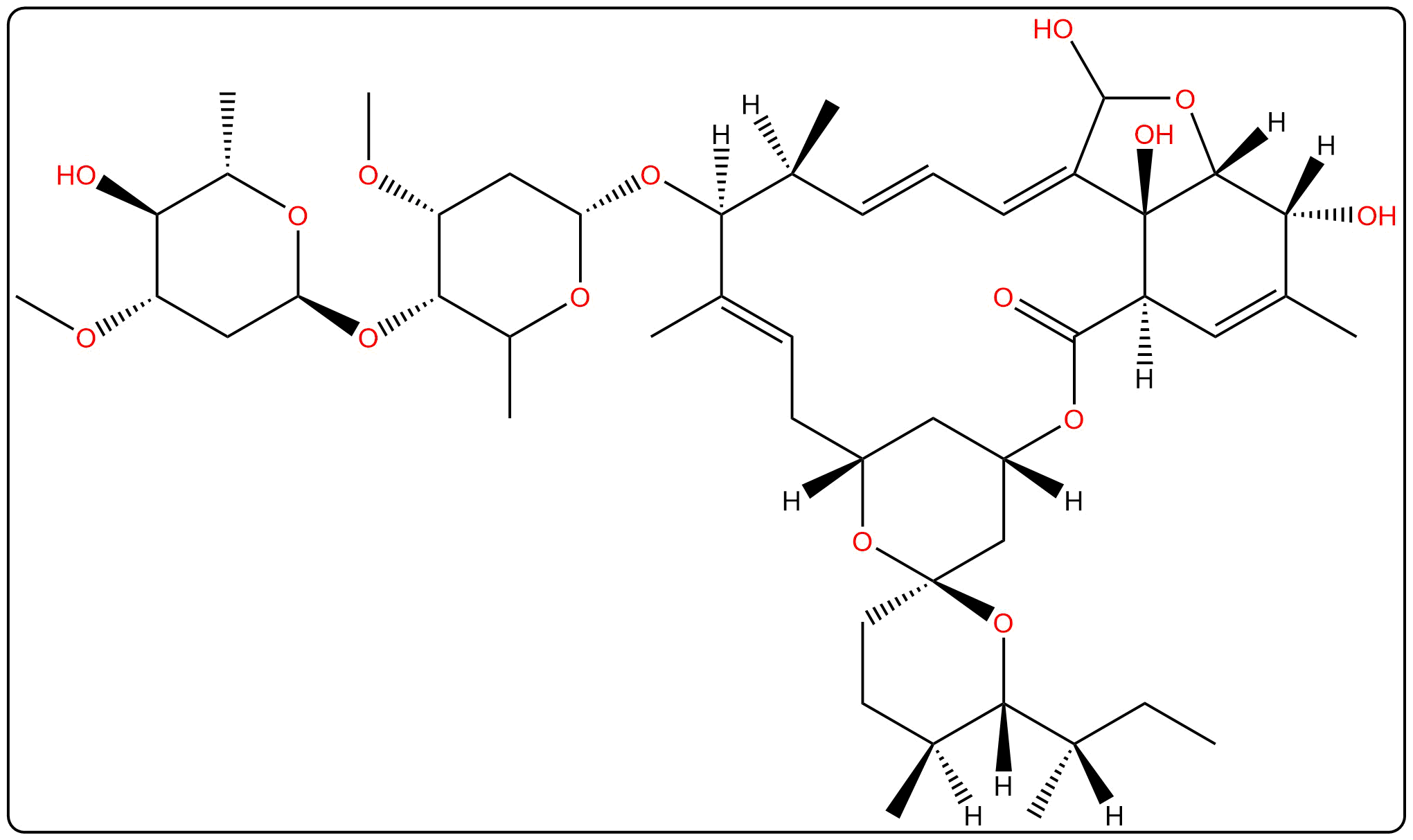 8a-Hydroxy Ivermactin B1a_Structure