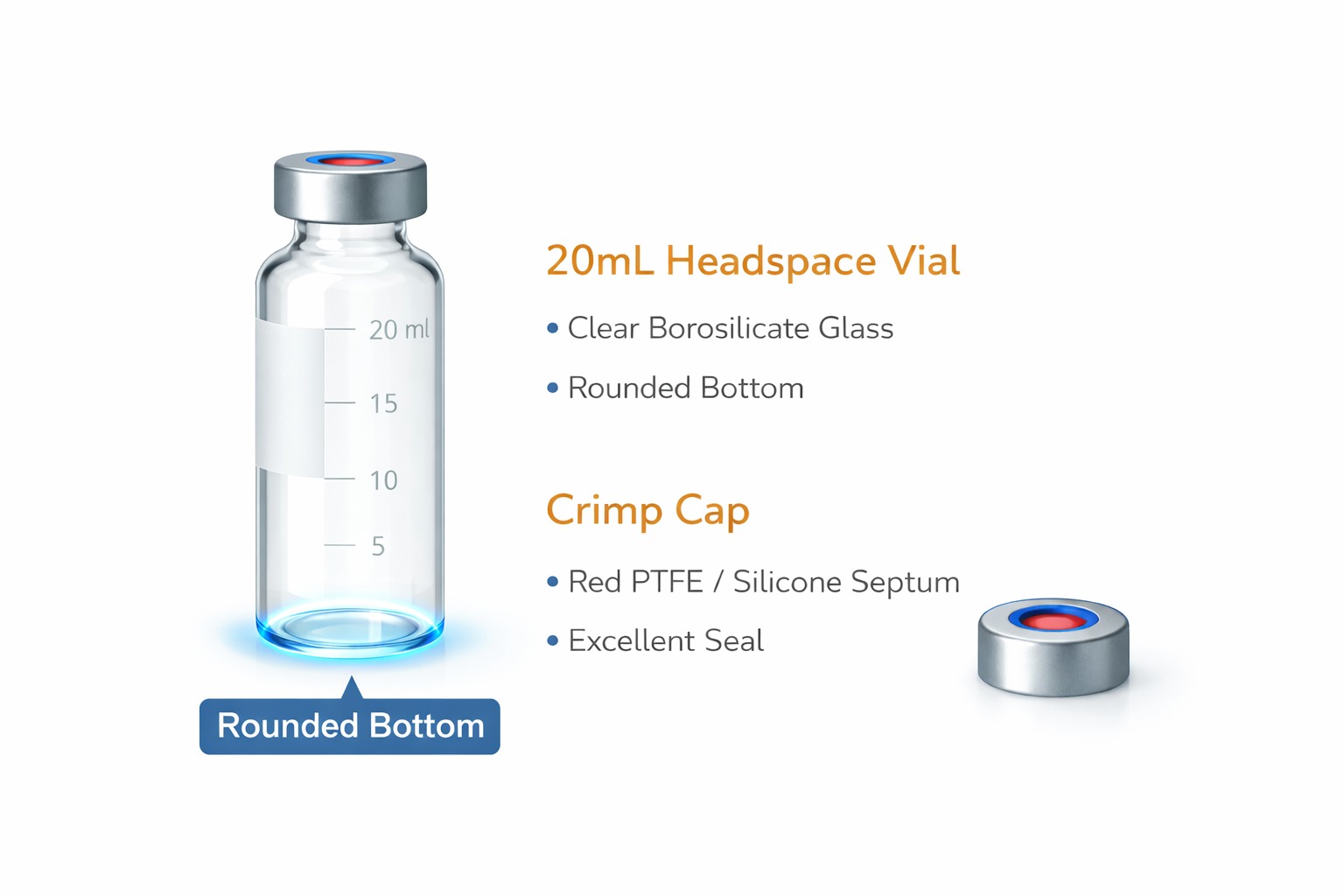 20 ml Headspace Clear Crimp Vials