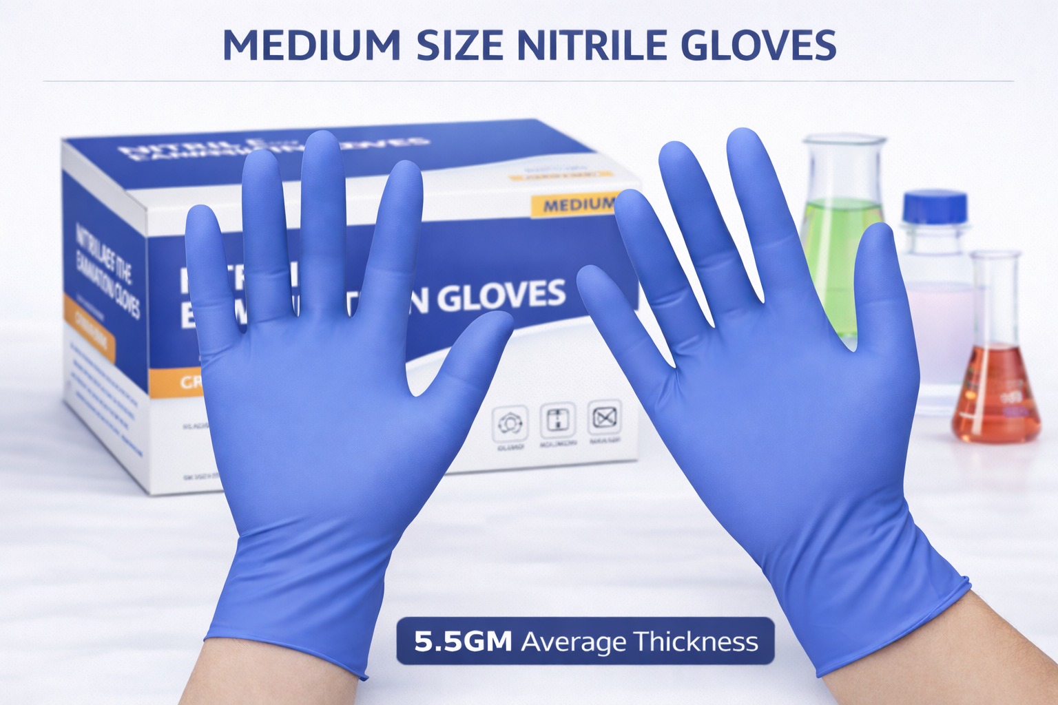NITRILE EXAMINATION GLOVES MEDIUM